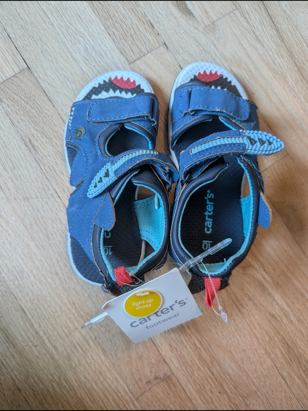 NWT|Carter's Shark Light-Up Sandals
